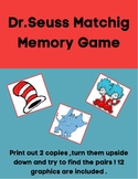 Dr. Seuss Matching Memory Game - Read Across America week