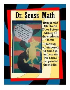 Preview of Dr. Seuss Math and Door Decoration Craftivity!!