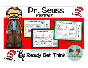Preview of Dr Seuss Math and Literacy FREEBIE FOR K (Distance Learning)