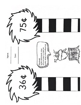 Dr. Seuss Money Worksheet by Erin Pachter | Teachers Pay Teachers
