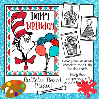 Dr Seuss Q-Tip Craft and Bulletin Board Kit - (Happy Birthday Dr. Seuss)