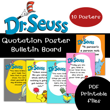 Preview of Dr.Seuss Quotation Posters Bulletin Board Display/ End of The Year Activities