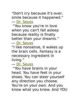 Preview of Dr. Seuss Quotes