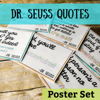 Dr. Seuss Quotes Posters- 15 Posters by Oh So Simple ELA | TpT