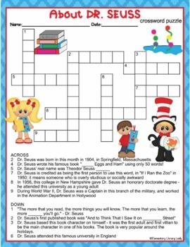 dr crossword seuss puzzle activities word search across america read bundle find preview included teacherspayteachers