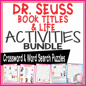 Dr. Seuss Activities Read Across America Crossword Puzzle and Word ...