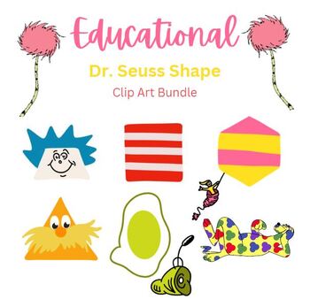 Preview of Dr. Seuss Inspired & Read Across America Shapes Clip Art BUNDLE