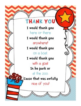 thank seuss dr note across america read teacher appreciation notes freebie week volunteers gifts teachers birthday card quotes volunteer poems