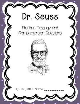 Dr. Seuss - Reading Comprehension Biography and Questions by Joanna Riley