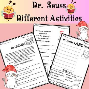 Dr Seuss Reading Comprehension Passage and Other Fun Activities | TPT