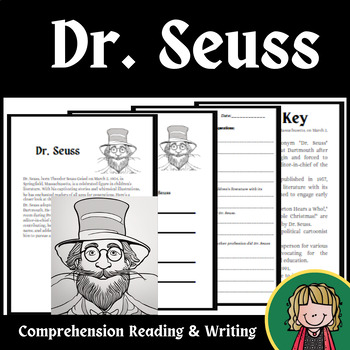 Dr. Seuss Reading Comprehension Passages & Writing Activity Worksheets