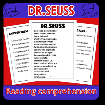 Preview of Dr.Seuss Reading Comprehension Passages and Questions