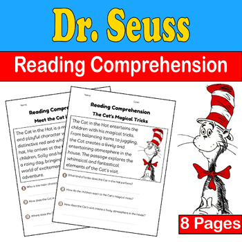 Dr. Seuss Reading Comprehension | The Cat in the Hat | Dr. Seuss Day ...