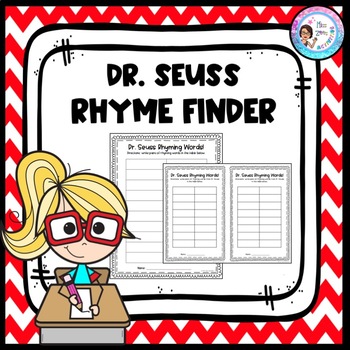 Dr. Seuss Rhyme Finder Activity by Miss Zees Activities | TpT