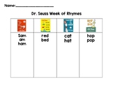 Dr. Seuss Rhyme Graphic Organizer