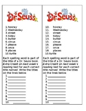 Dr. Seuss Spelling List