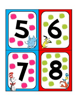 Dr Seuss 1-8 Number Label Signs PDF by Teaching with Mrs Gideon | TpT