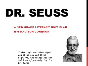 Dr. Seuss Thematic Unit by Madison Johnson | TPT