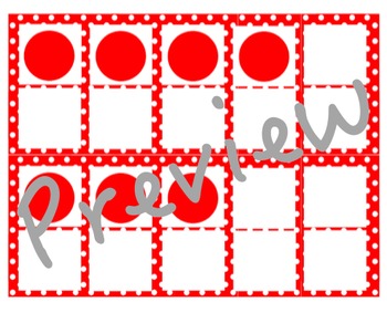 Preview of Red Polka Dot Ten Frames Cards