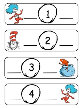 Dr. Seuss Themed Number Sequencing by Create-Imagine-Nurture-Inspire