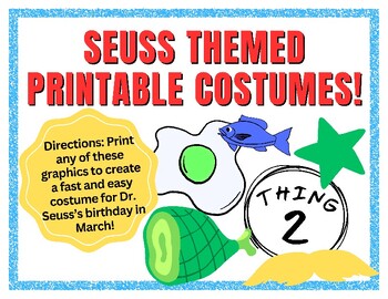 Preview of Dr. Seuss Themed Printable Costumes