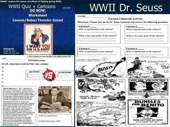 Preview of Dr. Seuss WWII Cartoon Analysis Activity (FULL LESSON BUNDLE)