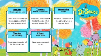 Preview of Dr. Seuss Dress Up Week #2