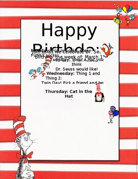 Dr. Seuss Week Calendar by Monica Aramillo | TPT