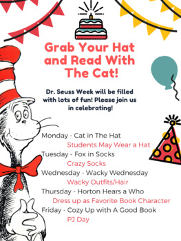 Preview of Dr. Seuss Week Flyer