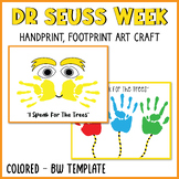 Dr. Seuss Week Handprint Art | Lorax Handprint Art Craft P