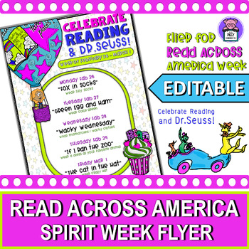 Preview of Editable Read Across America Spirit Week Flyer | Dr. Seuss Week
