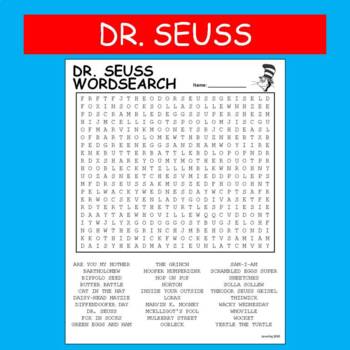 Dr. Seuss Word Search by Cosmo Jack's Technology Resources | TPT