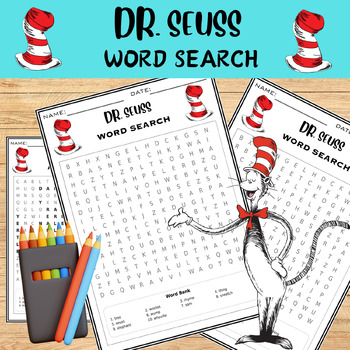 Dr. Seuss Word Search , Dr. Seuss Activities | Read Across America Week