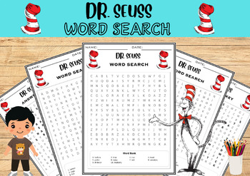 Dr. Seuss Word Search , Dr. Seuss Activities | Read Across America Week