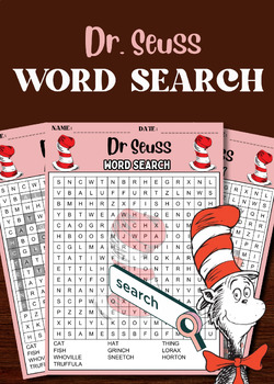 Dr. Seuss | Word Search | Word Activities | Read Across America Activities