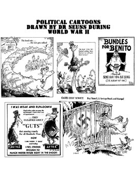 Dr. Seuss World War II Political Cartoons by myrapunzal | TPT