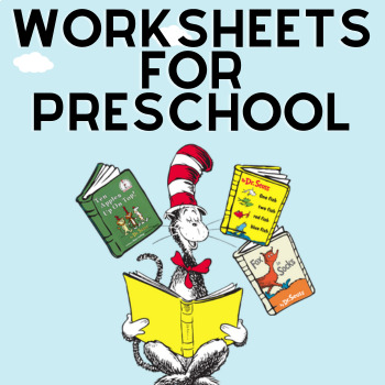 Preview of Dr. Seuss Writing Activity, Worksheets for Preschool, Coloring Page