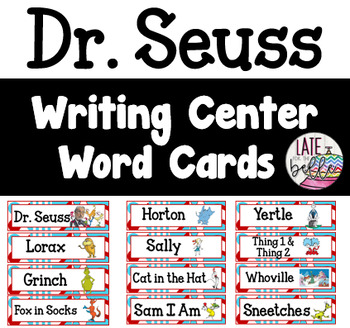 Preview of Dr. Seuss Writing Center Word Cards Read Across America