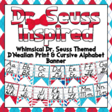 Dr. Seuss inspired Alphabet Banner with Cursive and Print D'nealean