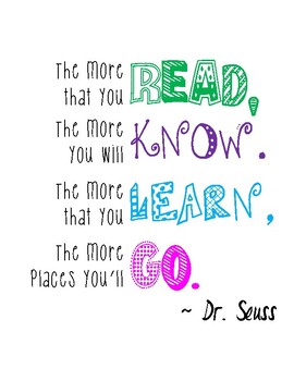 Dr. Seuss quote poster by Carli Carpentieri | Teachers Pay Teachers