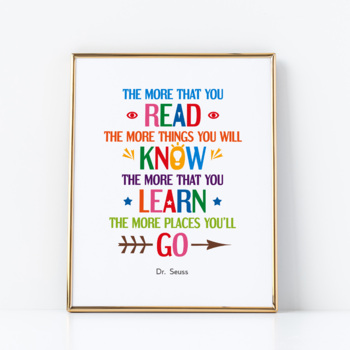Dr. Seuss quote poster - The more that you read, know, learn by ...