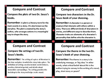 Preview of Dr. Suess Close Read Task Card Activities and CentersFREEBIE SAMPLER