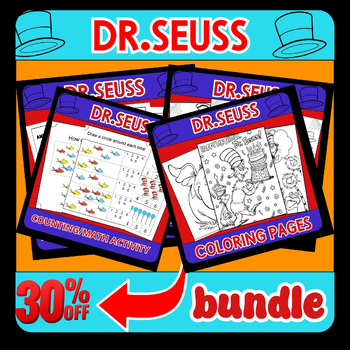 Preview of Dr.seuss Reading comprehension, Math & Coloring pages