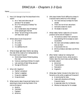 Preview of Dracula Quizzes - Chapters 1-27 with Answer Key