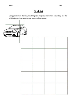 Preview of Drafting and Grid Art Worksheet