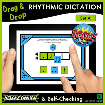 Preview of Drag & Drop Rhythmic Dictation- Set A - Interactive Music Theory Game