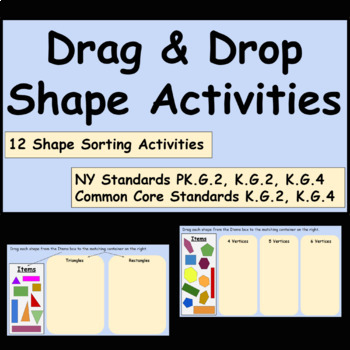 Preview of Drag & Drop Shape Activities - Google Slides Shape Sorts - Distance Learning
