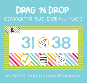 Preview of Drag 'N Drop Comparing Two-Digit Numbers