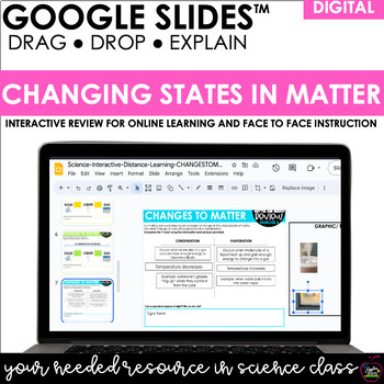 Preview of Drag and Drop|Google Slides|CHANGING IN STATES IN MATTER| Review|STAAR Test Prep