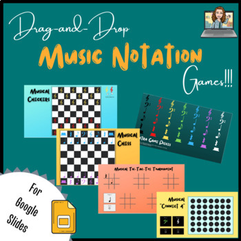 Preview of Drag-and-Drop Music Notation GAMES (Google Slides)